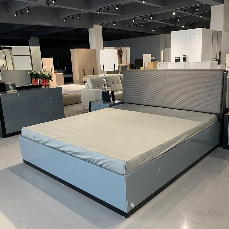 Customize Full Set Bedroom Super King Size Bed Wood Veneer Bedroom Furniture