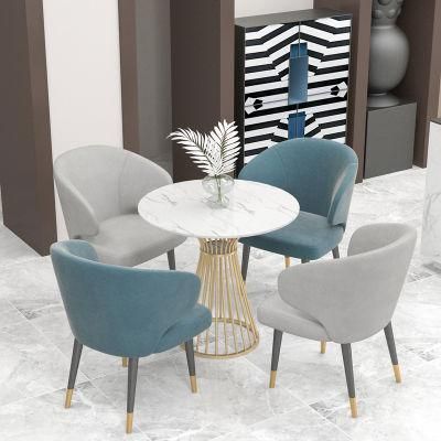 2021 Hot Sale Stainless Steel Frame Marble Top Dining Room Table Sets Home Furniture