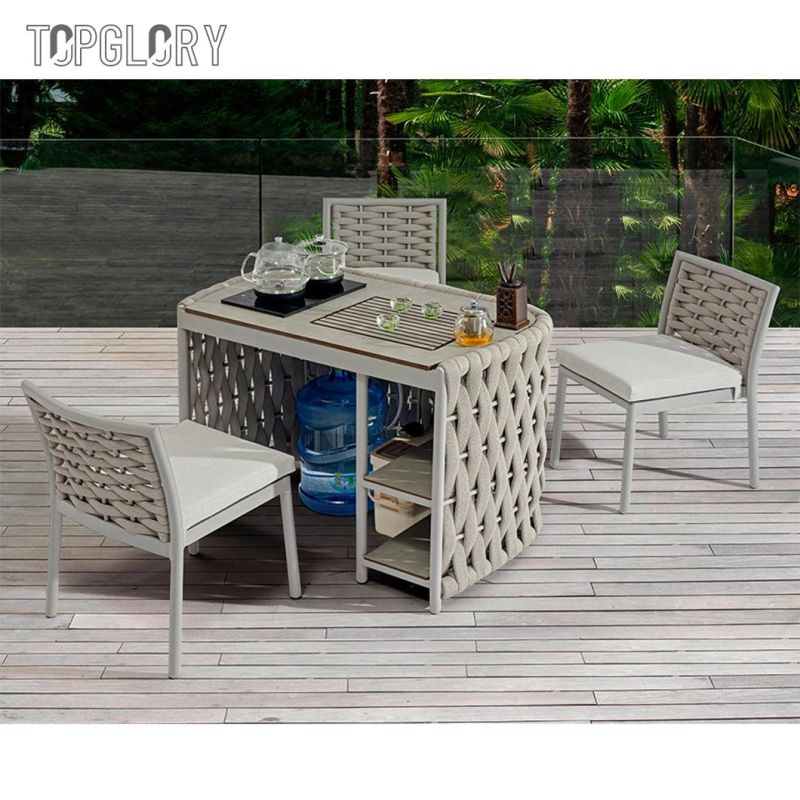 2022 Latest Fashion Weave Aluminum Frame Outdoor Table and Chair Set