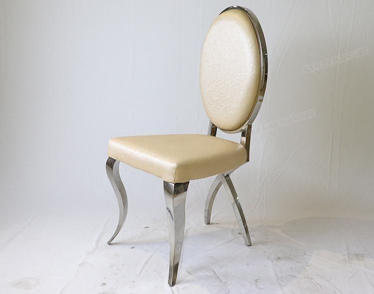 Oval Back White Leather Wedding Chair for Event Party