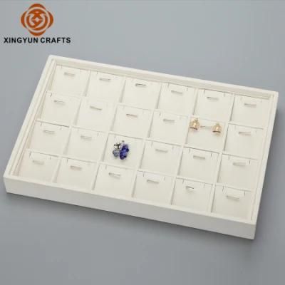 Wholesale Wooden Leather Jewelry Stackable Tray Exhibition Showcase Gift Packaging Display