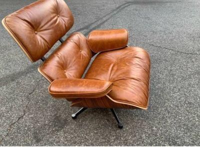 Genuine Leather Upholstery Lounge Hotel Living Room Chair