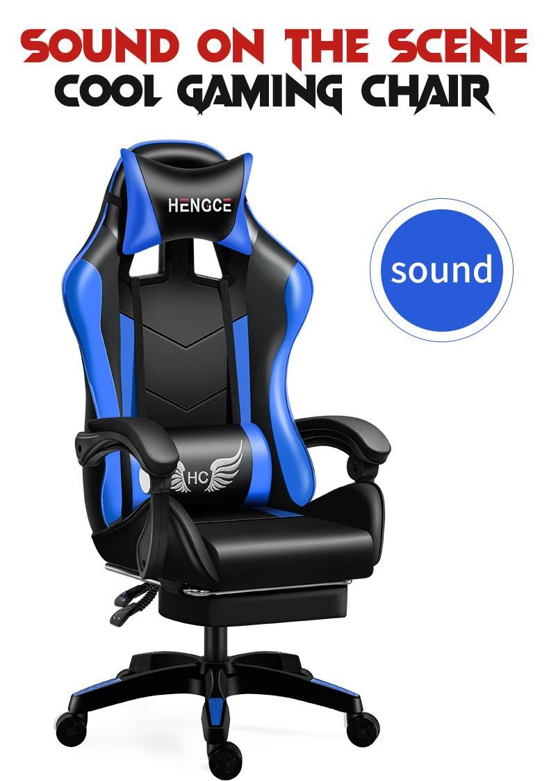 New High Back Speaker Leather CE Approval Gaming Chair with Headrest