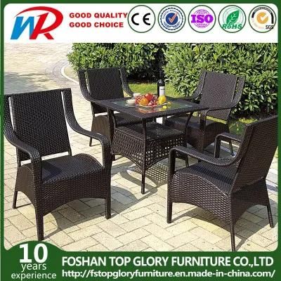 Synthetic Rattan Outdoor Furniture Wicker Rattan Dining Table and Chair Set (TG-948)