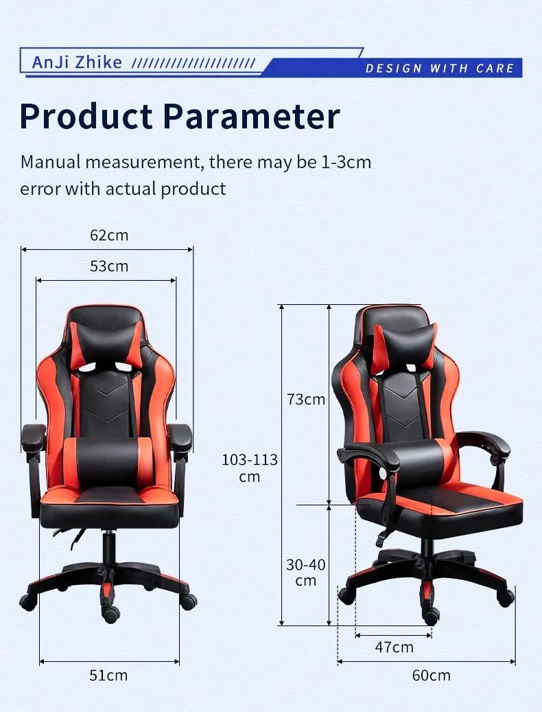 Factory Wholesale Leather Adjustable Reclining S LED Light Racer RGB Silla Gamer E-Sports Chair Gaming Chair with Footrest