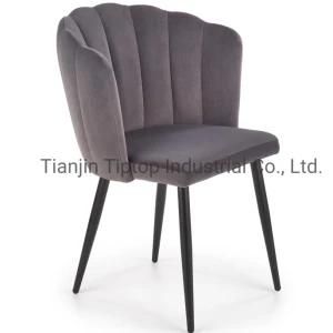 Modern Popular Dining Room Furniture Powder Coating Linen PU Leather Dining Chair