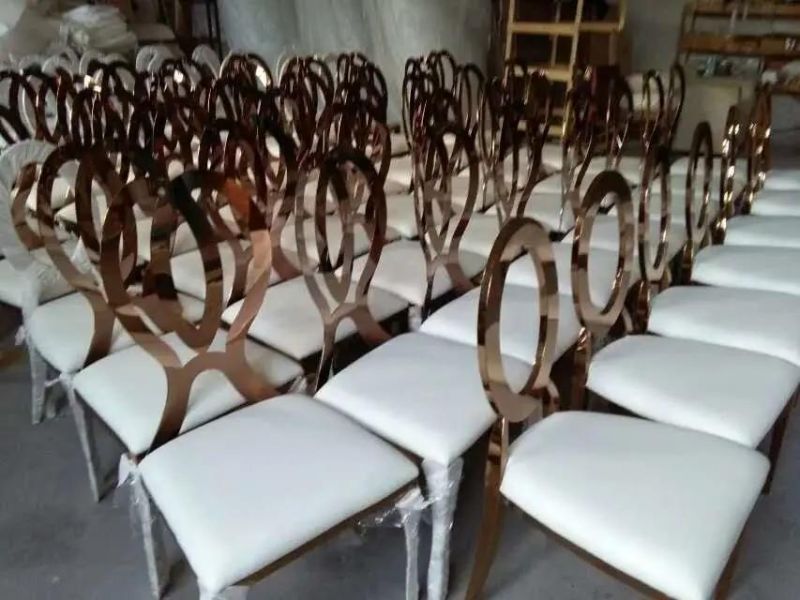 High Quality PU Leather Stainless Steel Dining Chair for Wedding with 5 Years Guarantee