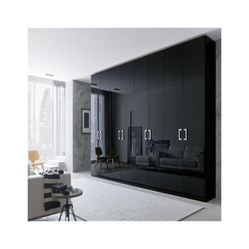 Modern Luxury Open Door Floor to Ceiling Wardrobe Modern Solid Wood and Leather Closets Modular Walk in Bedroom Wardrobe