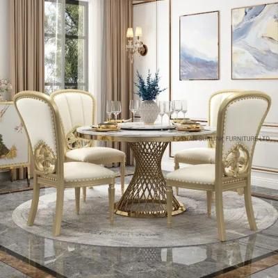 New Modern Home Furniture Simple Marble Dining Restaurant Living Room Wooden Chair