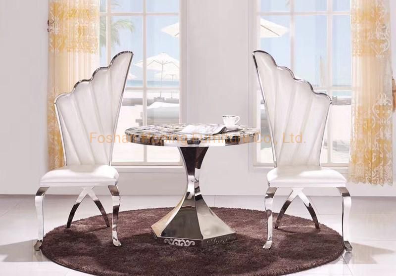 Modern Arm Chair Cross Back Tall Luxury Gold Chair Fabric Dining Chairs with Arms High Class Silver Metal Shining Stainless Steel White Wedding Dining Chairs