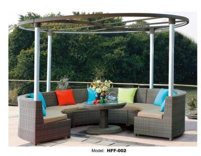 China Made Outdoor Furniture Garden Gazebo with Aluminium Frame Rattan Sofa