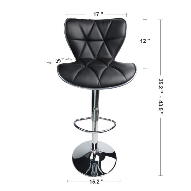 Cheap Modern Leather Bar Stool High Chair with Footrest, White Swivel Bar Chair Bar Furniture
