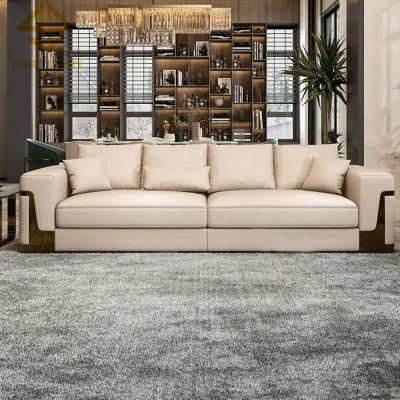 New Design Italian Living Room Sofa Genuine Leather Luxury Comfortable 3 Seater Sectional Sofa