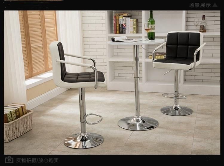 Bar Furniture Chair High Counter Bar Stool with Footrest Faux Leather Swivel Lift Bar Chair