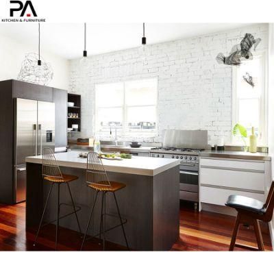 Custom Intelligent Combined Wooden Melamine Kitchen Cabinets with Island