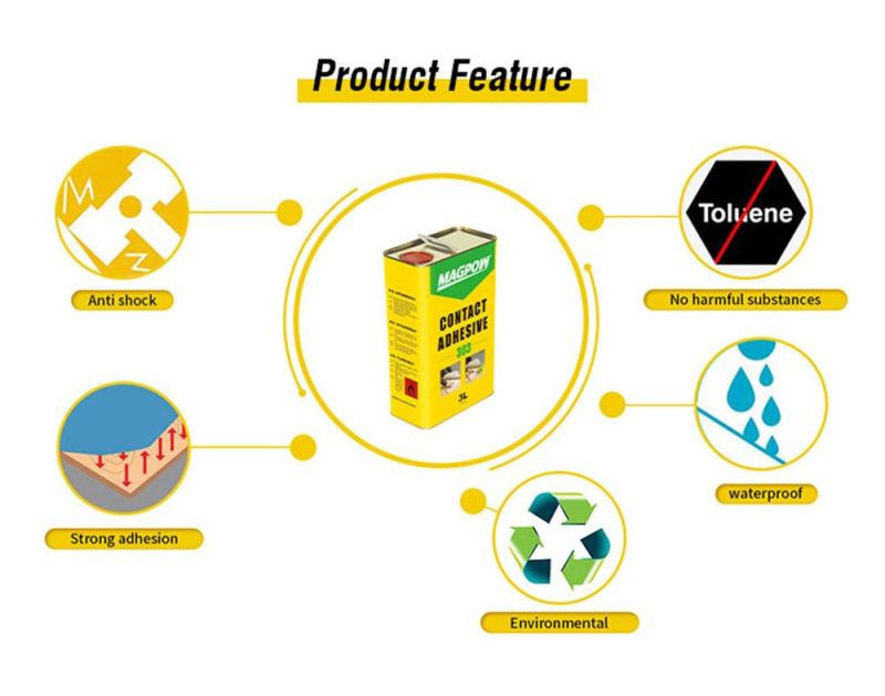 High Peel Strengh Yellow Contact Glue/Contact Cement Eco-Friendly Widely Used for Bonding of Board /Rubber /Leather