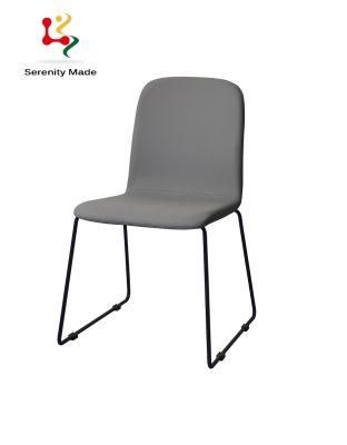 MID Centry Indoor Wire Legs PU Leather Stackable Dining Armless Chair