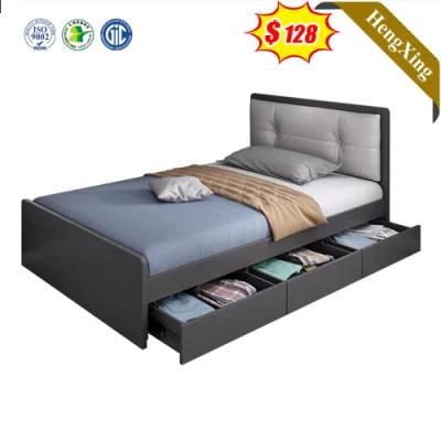 Two Lay Leather Bedroom Set Furniture Bed with Low Price