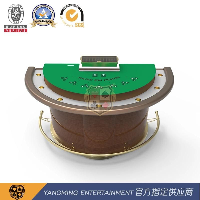 Newly Designed Semi-Circular 7-Card Poker Black Jack Entertainment Gaming Table Customization Ym-Bj02