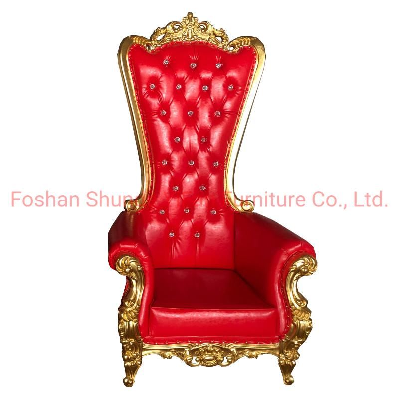Wedding Furniture Hand Made Wood Carved High Back Wedding Sofa Chairs in Optional Color