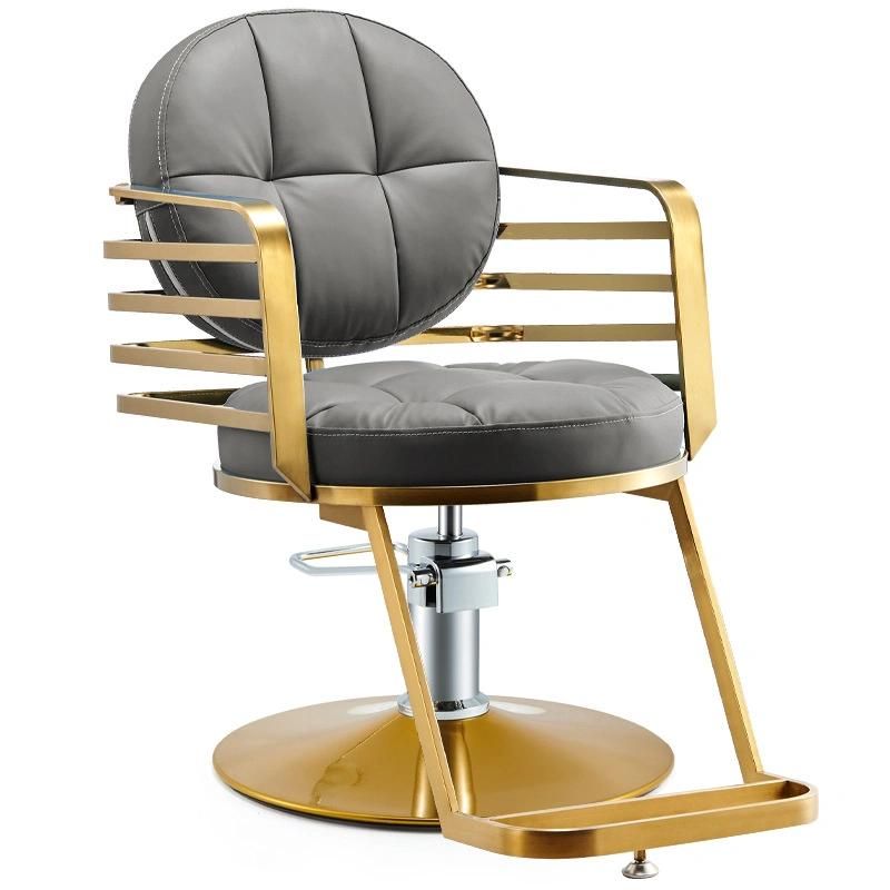 Hl-7258 Salon Barber Chair for Man or Woman with Stainless Steel Armrest and Aluminum Pedal