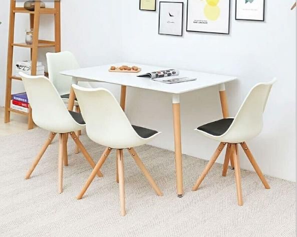 Top Sale Colorful Wooden Leg Plastic Chair