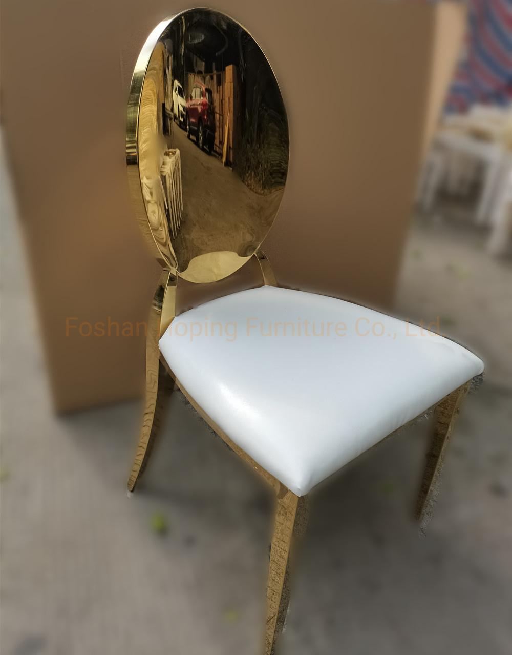 Luxury Stacking Modern Gold Silver Stainless Steel Heart Back Decor Metal Hotel Restaurant Wedding Banquet Chiavari Dining Chair