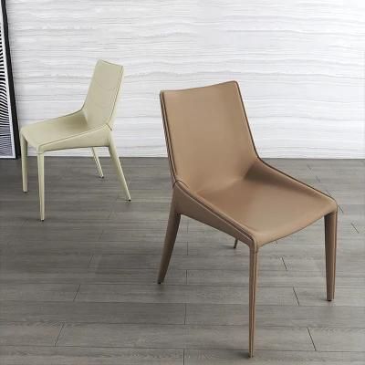 Dining Room Furniture Restaurant Italian Designer Saddle Leather Upholstered Modern Chair