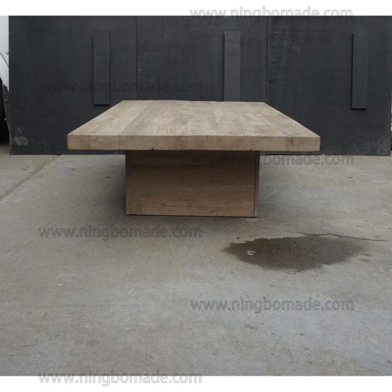 Nordic Retro Vintage Antique Furniture Wash Grey Old Weather Oak Coffee Table