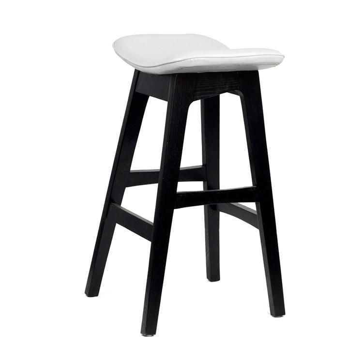 Restaurant Furniture Modern Leather Cafe Wooden Counter Bar Stool