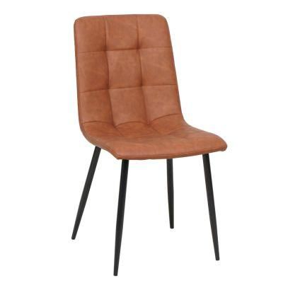 High Back Vintage PU Faux Leather Soft Seat Dining Chair