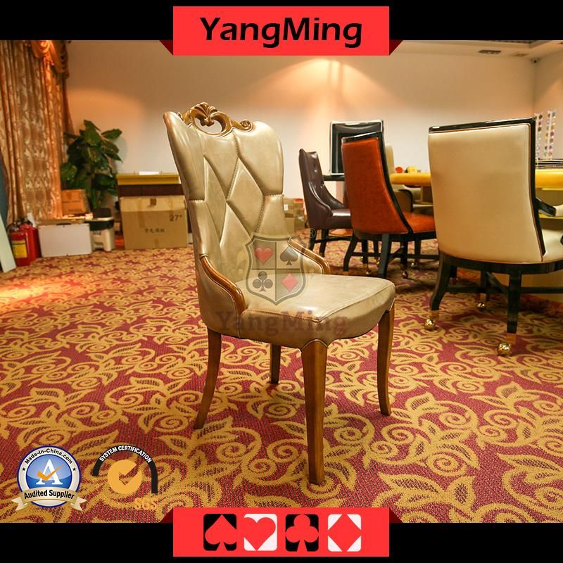 Korean Restaurant Solid Wood Chair Living Room Simple PU Leather Chair Solid Wood Frame Korean Casino Hotel Dining Chair Ym-Dk06