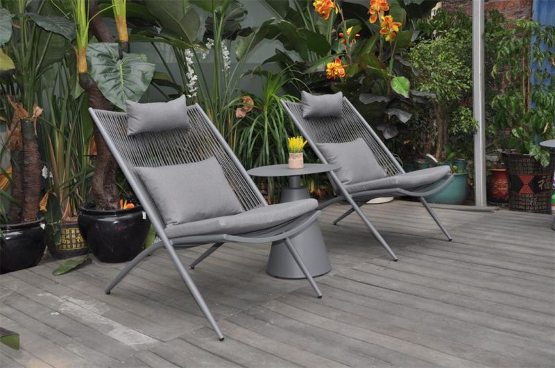 Modern Outdoor Garden Rattan Aluminum Leisure Chair with Table