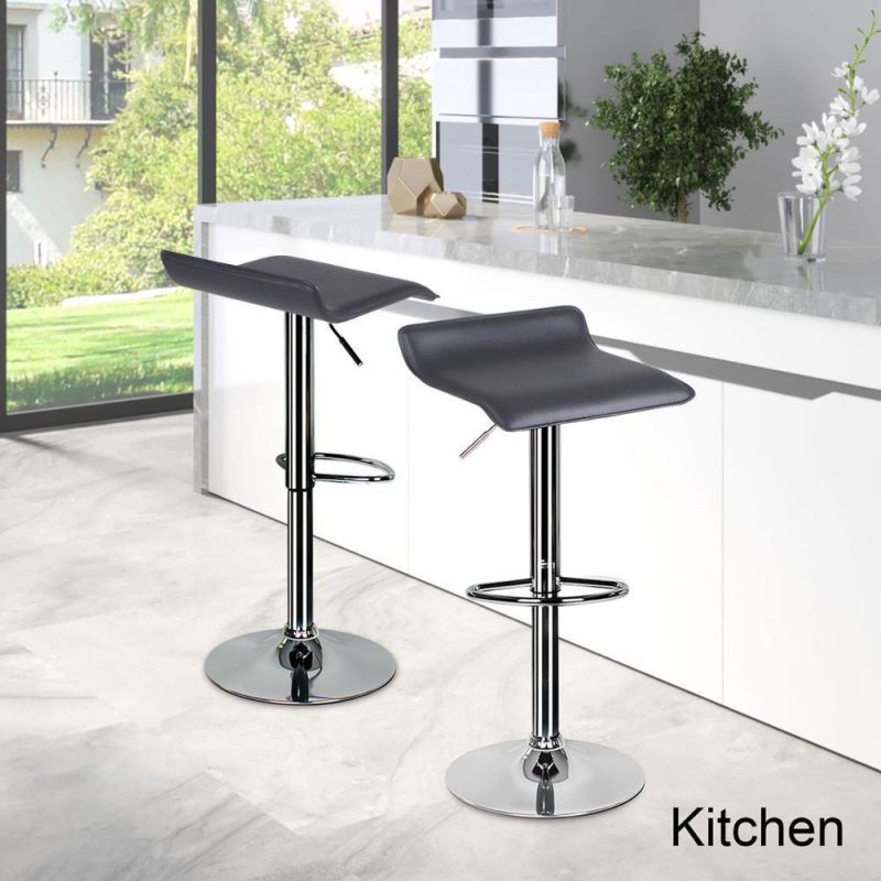 White Leather Bar Stools Stainless Adjustable Barkruk Modern Dining Swivel Stool