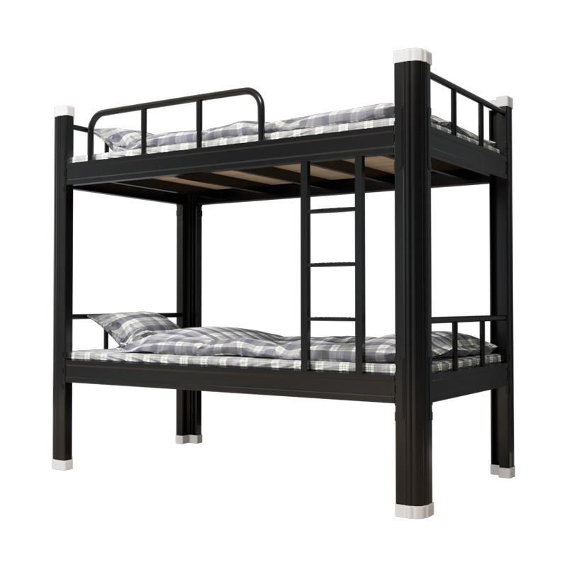 Heavy Duty Easy Assembly Black White Two Layers Dormitory Steel Bunk Bed