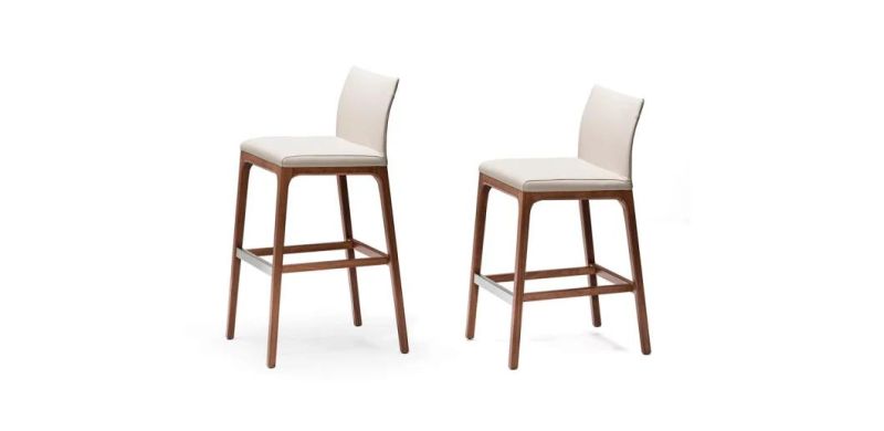 CFC-01A Bar Stool /Microfiber Leather//High Density Sponge//Ash Wood Base/Italian Style in Home and Hotel