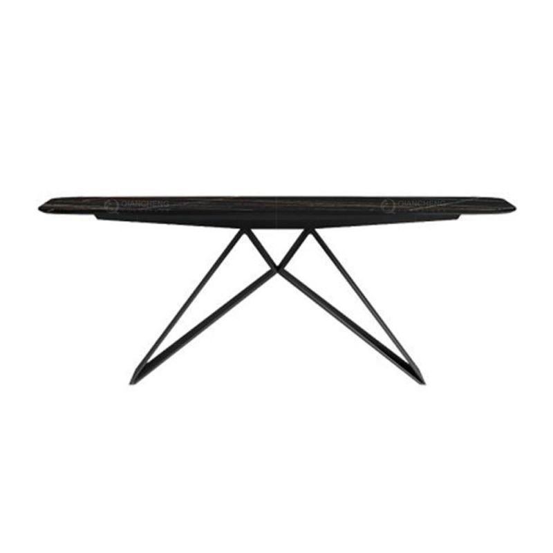 Dining Room Furniture Modern Luxury Carbon Steel Leg Marble Stone Top Dining Tables