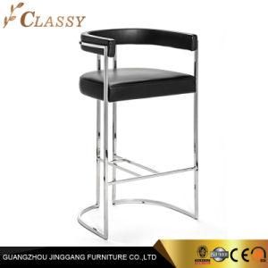 Quality PU Leather Bar Chair Counter Chair with Mirror Polished Stainless Steel Frame for Bar and Restaurant