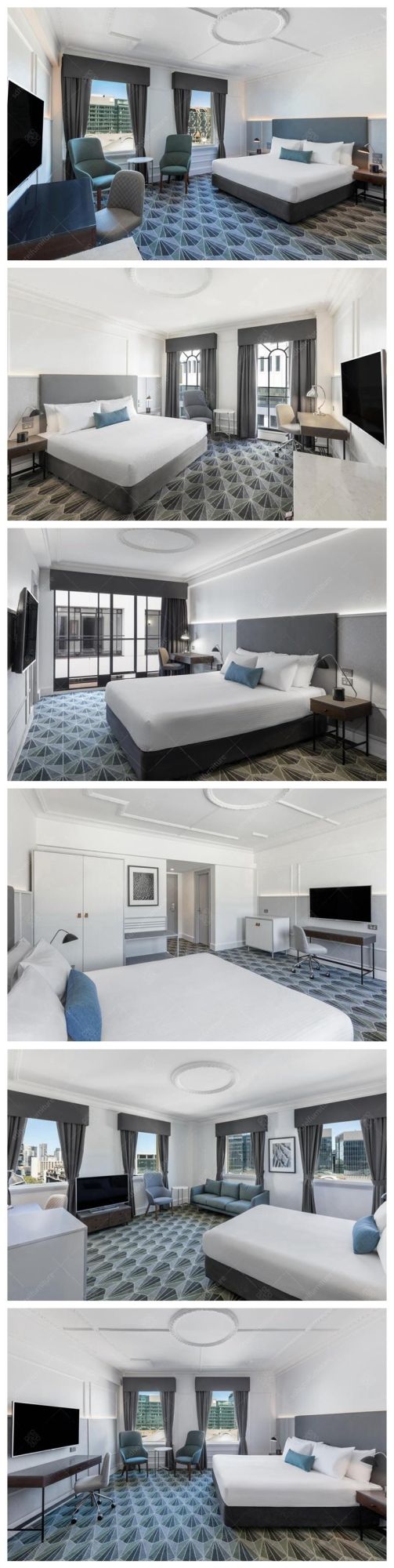 European Design Modern Style Hotel Room Furniture Sets Walnut Veneer