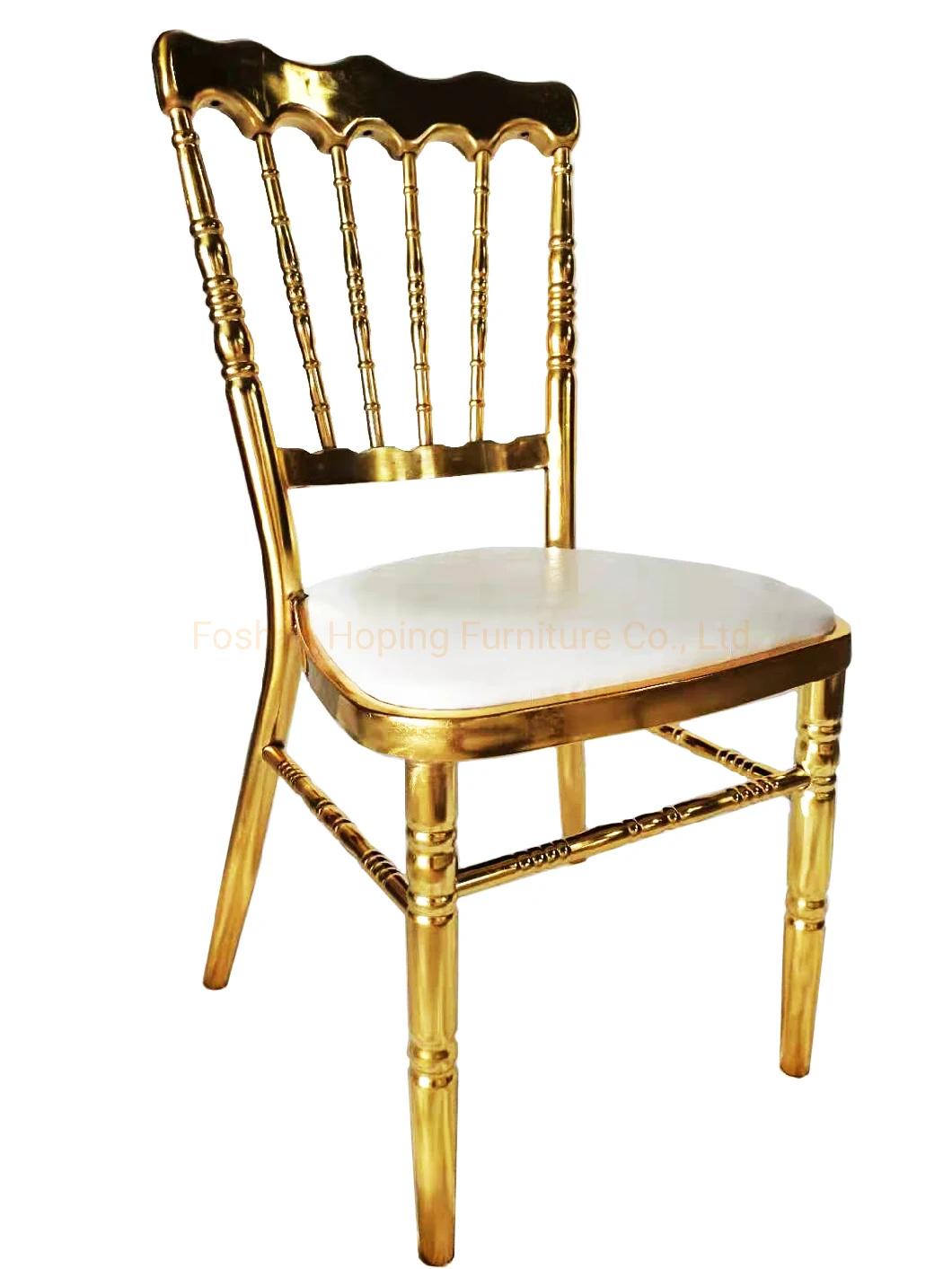 White Gold Cross Back Chairs Wholesale White Wedding Hotel Furniture China Chameleon Event Dining Chairs