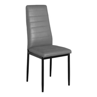 Restaurant Home Dining Room Upholstered Faux Leather Cushion High Back Luxury Dining Chair