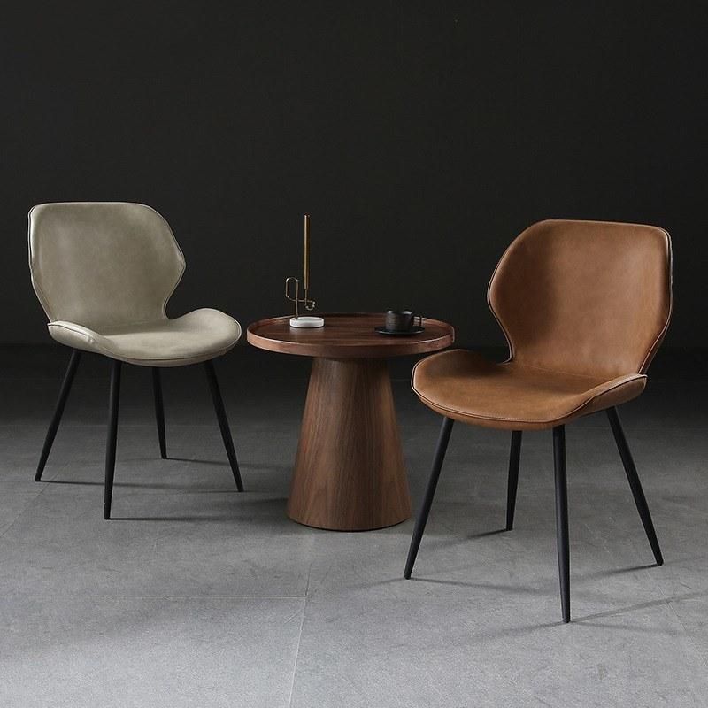 Modern design PU Leather Black Leg Dining Chair Furniture