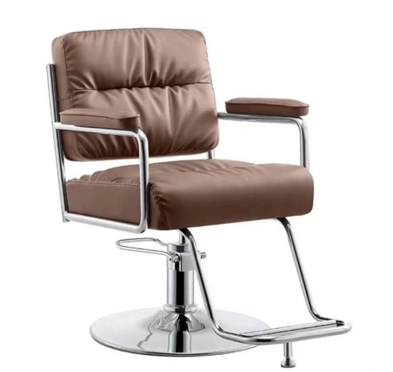 Hl-7262 Salon Barber Chair for Man or Woman with Stainless Steel Armrest and Aluminum Pedal