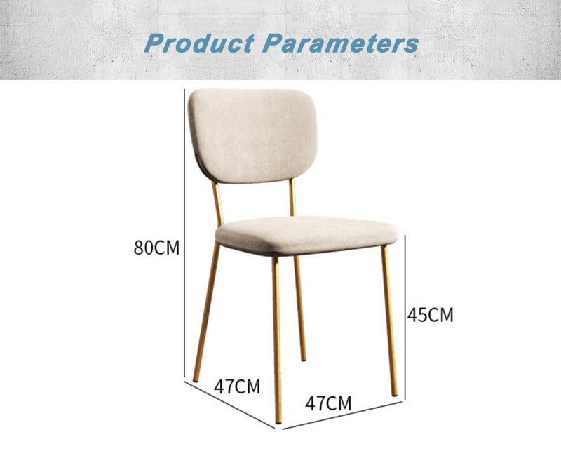 Modern Home Living Room Furniture Upholstered PU Leather Fabric Banquet Wedding Dining Chair with Metal Leg