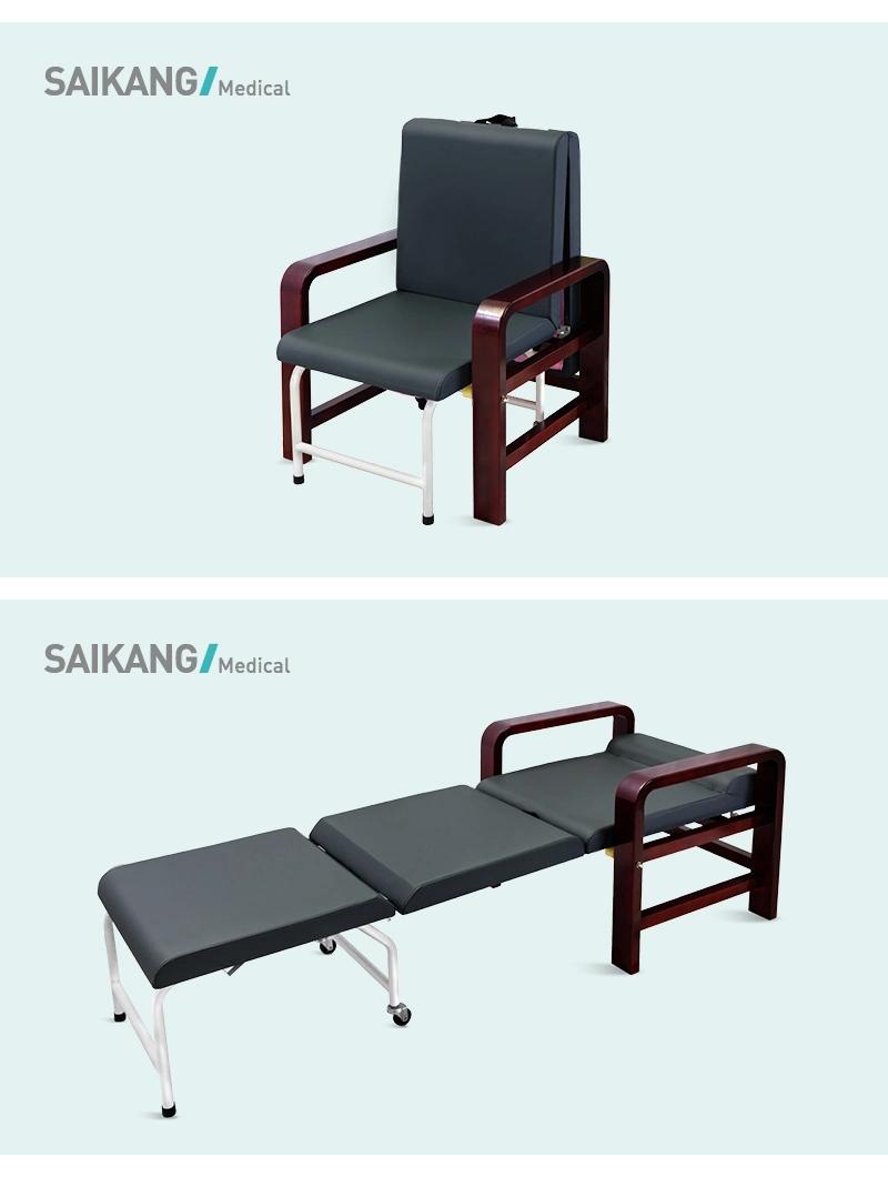 Ske001-3 Hospital Powder Coated Medical Folding Accompanying Chair