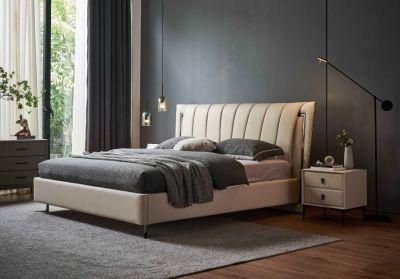 New Verticle Tufted Modern Beds Set Upholstered Bedroom Furniture Appartment Home Leather Bed