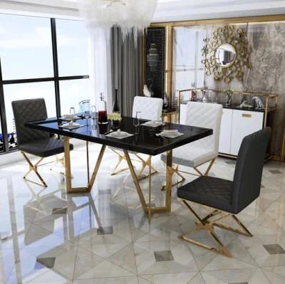 Modern Metal Steel Hotel Luxury Wedding Chair Restaurant Dining Table Set Home Furniture