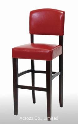 Factory Wholesale Classic Traditional Solid Wood Bar Furniture Real Leather Pub Bar Chair Stool