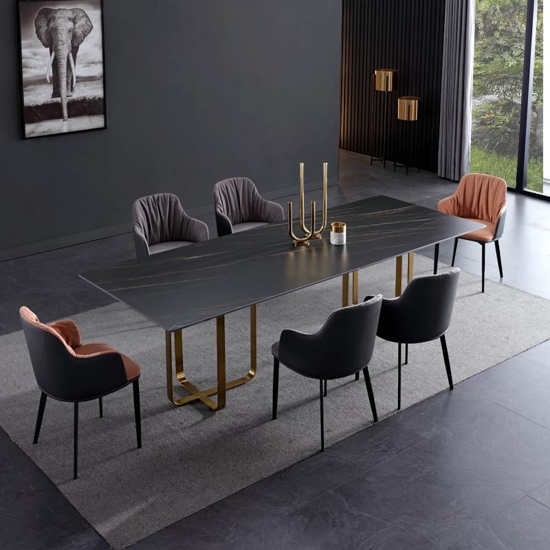 Modern Luxury Home Furniture Set Upholstered Leather Dining Chairs