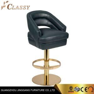 Luxury Italian Leather Bar Stool Bar Chair with Steel Leg